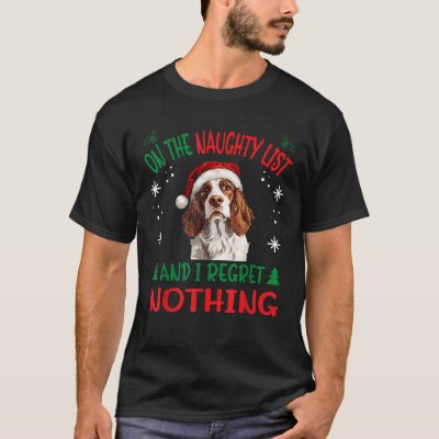 Cute Welsh Springer Spaniel Dog Christmas On The N T-Shirt