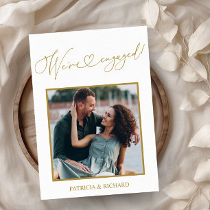 Cute We're Engaged Engagement Announcement Photo