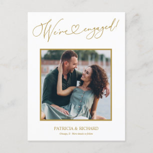 Cute We're Engaged Engagement Announcement Photo P Postcard