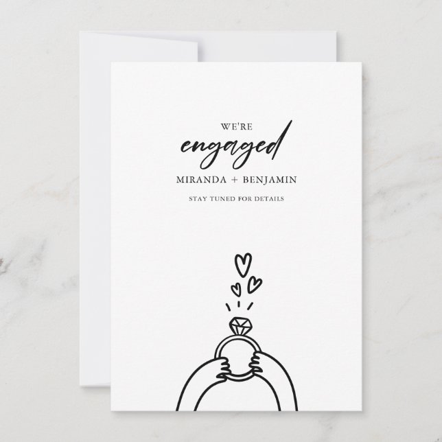 Cute We're Engaged Photo Engagement Announcement (Front)