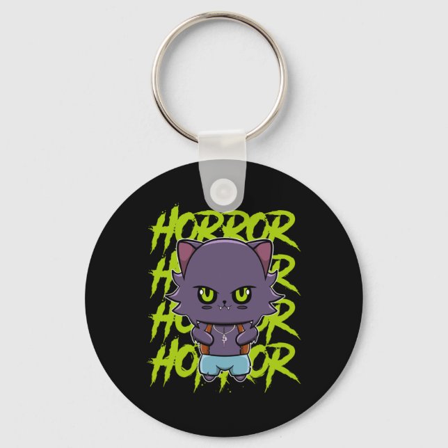 Cute Werewolf Wolf And Anime Horror Lycanthrop For Keychain (Front)