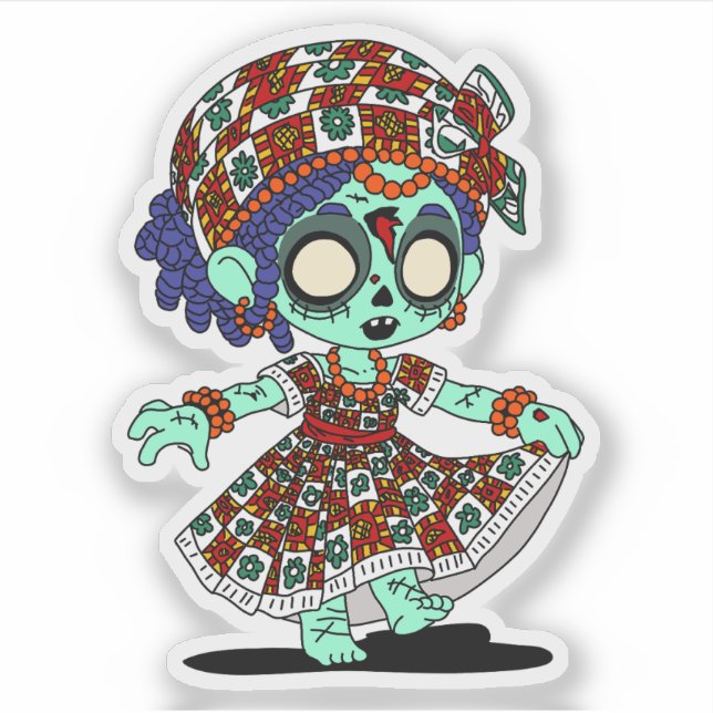 Cute West African Zombie Sticker (Front)