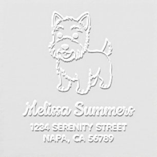 Cute West Highland Terrier Dog Address Embosser