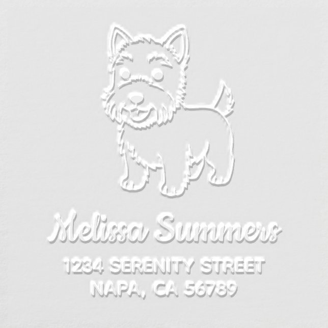 Cute West Highland Terrier Dog Address Embosser (Design)