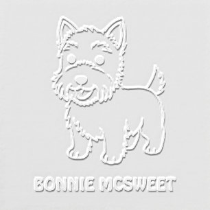 Cute West Highland Terrier Dog Custom Name Embosser