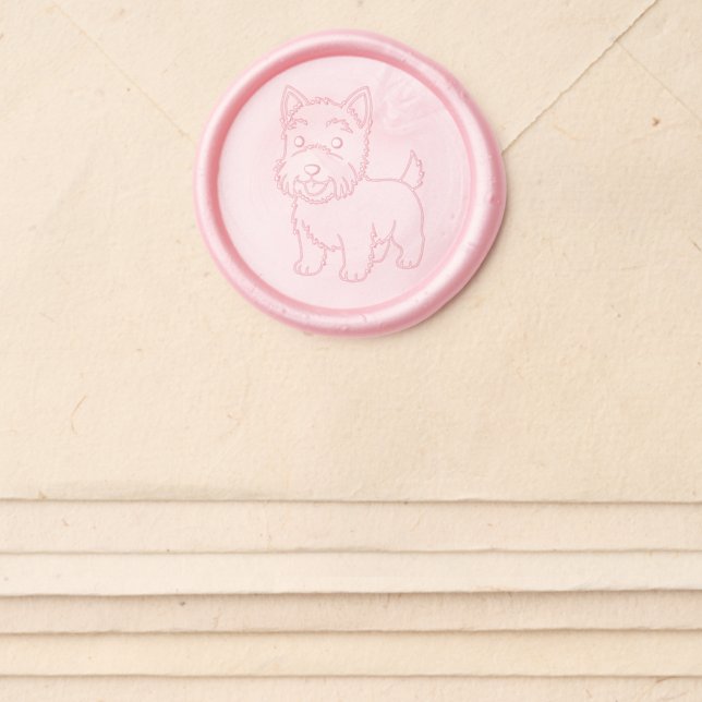 Cute West Highland Terrier Dog Wax Seal Sticker (Front)
