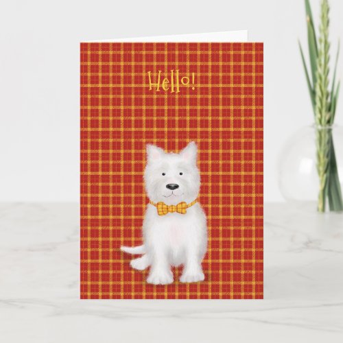 Cute West Highland terrier hello card