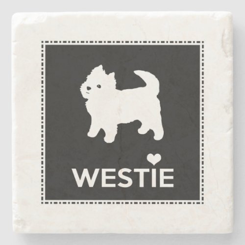 Cute West Highland Terrier _ I Love Westies Stone Coaster