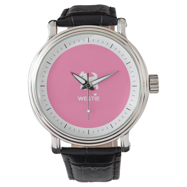 Cute West Highland Terrier - I Love Westies Watch (Front)