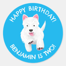 Cute west highland terrier personalized birthday