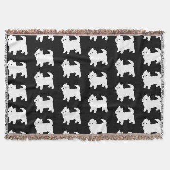 Cute West Highland Terrier - Westie Pattern Throw Blanket by DoodleDeDoo at Zazzle