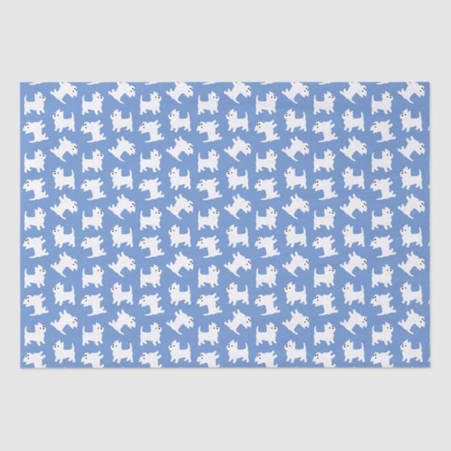 Cute West Highland Terrier Westies Tissue Paper (Front)