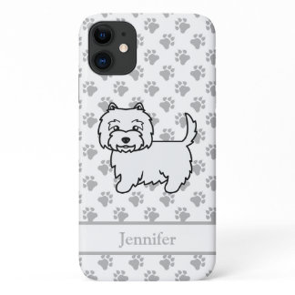 Cute West Highland White Terrier Dog And Name iPhone 11 Case