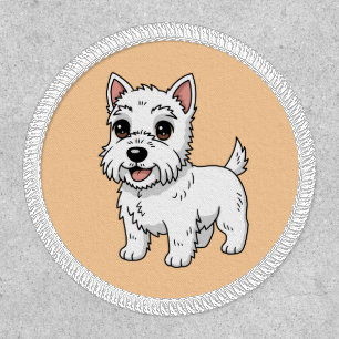 Cute West Highland White Terrier Dog Beige Patch