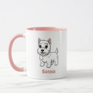 Cute West Highland White Terrier Dog Custom Name Mug