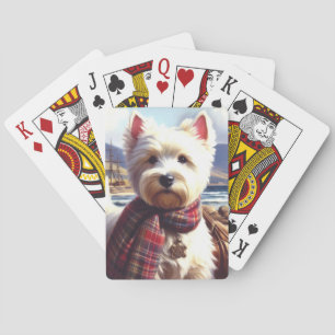 Cute West Highland White Terrier Painting Poker Cards