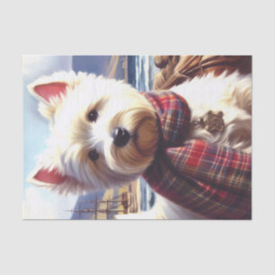 Cute West Highland White Terrier Painting Tissue Paper