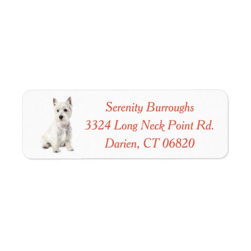 Cute West Highland  White Terrier Puppy Dog Mom Label