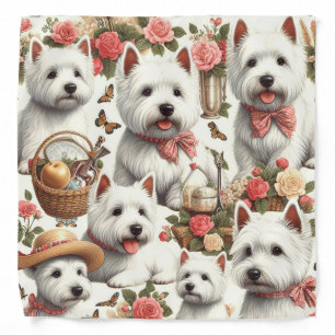 Cute West Highland White Terrier Seamless Bandana