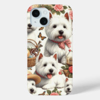 Cute West Highland White Terrier Seamless