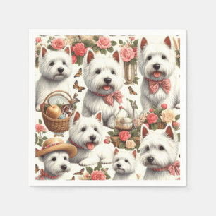 Cute West Highland White Terrier Seamless Napkins