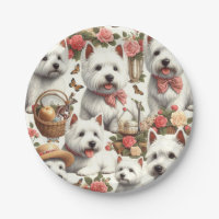 Cute West Highland White Terrier Seamless
