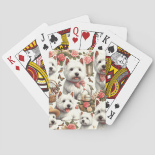 Cute West Highland White Terrier Seamless Poker Cards