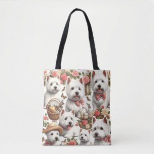 Cute West Highland White Terrier Seamless Tote Bag