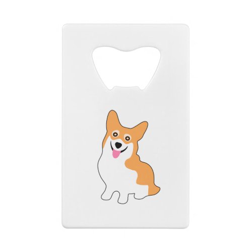 Cute West Pembroke Corgi Pup Credit Card Bottle Opener