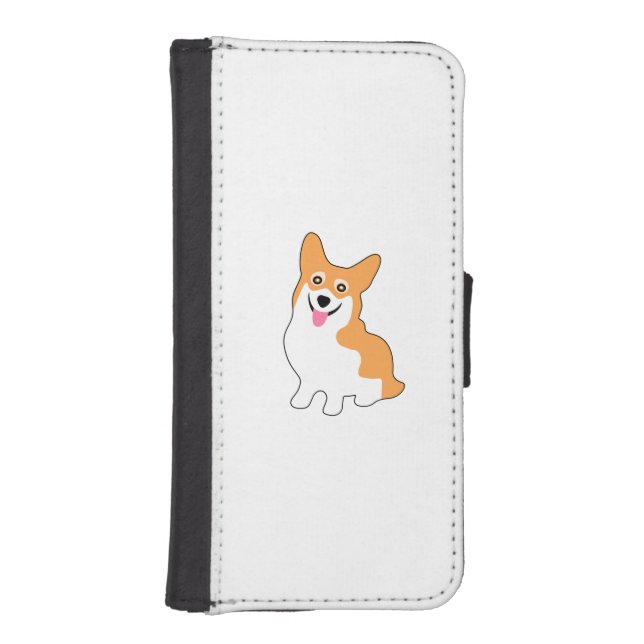 Cute West Pembroke Corgi Pup iPhone Wallet Case (Front)