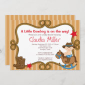 Cute Western Cowboy Baby Shower Invitation (Front/Back)