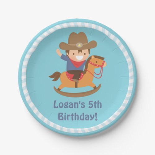 Cute Western Cowboy Kids Birthday Party Supplies Paper Plates