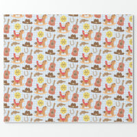 Cute Western Cowboy Pattern Baby Shower Wrapping Paper