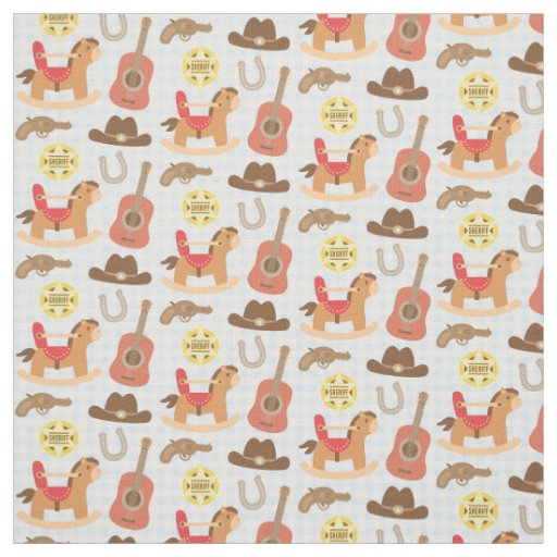 Cute Western Cowboy Pattern For Baby Boys Fabric