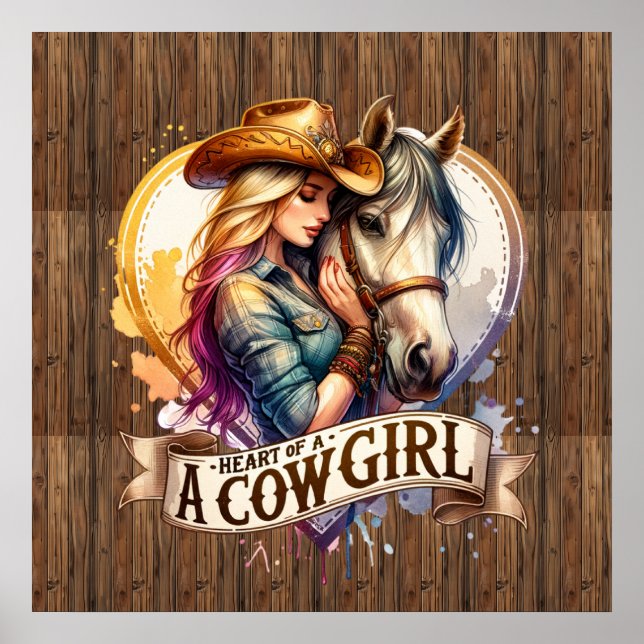 Cute Western Cowgirl heart Poster (Front)