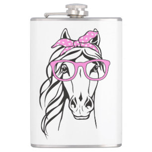 Cute Western Equestrian Gift Horseback Rider Horse Flask