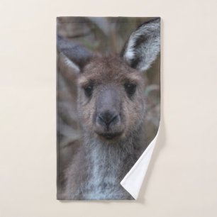 Cute Western Gray Kangaroo Australia Hand Towel