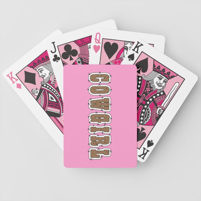 Cute Western Pink Poker Player Cowgirl Ranch Farm Deck Of Cards