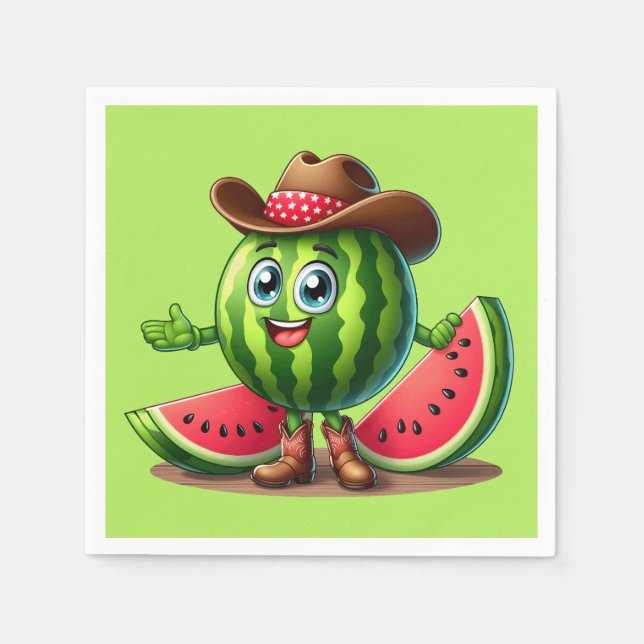 Cute Western Summer watermelon party Napkins (Front)