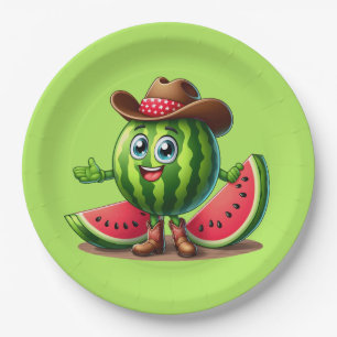 Cute Western Summer watermelon party Paper Plates