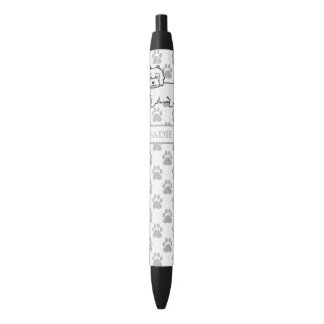 Cute Westie Cartoon Dog With Name And Gray Paws Pen