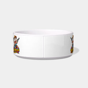 Cute Westie Cowboy Dog Two-Gun Western Bowl