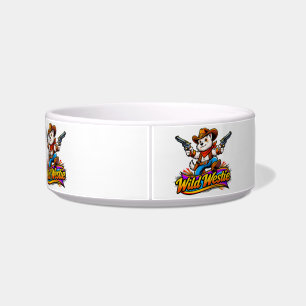 Cute Westie Cowboy Dog Two-Gun Western Bowl