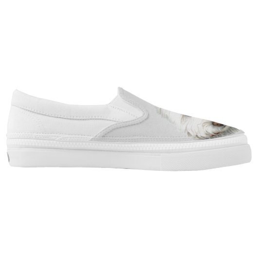 Cute Westie Dog Art Zip Slip on Shoes (Left Shoe Inside)