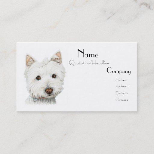 Customizable Cute Westie Dog Business Card