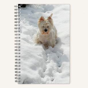Cute Westie Dog in the Snow Notebook Journal