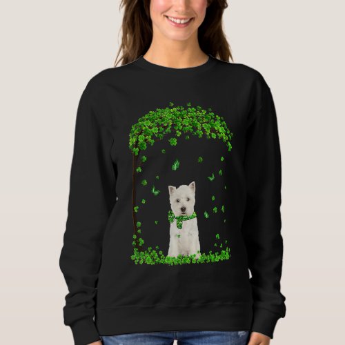 Cute Westie Dog Irish Green Shamrock C  St Patrick Sweatshirt