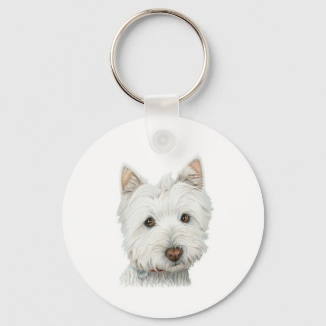 Cute Westie Dog key chain (Front)