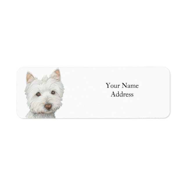 Cute Westie Dog Label (Front)
