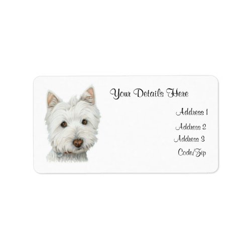 Cute Westie Dog Label